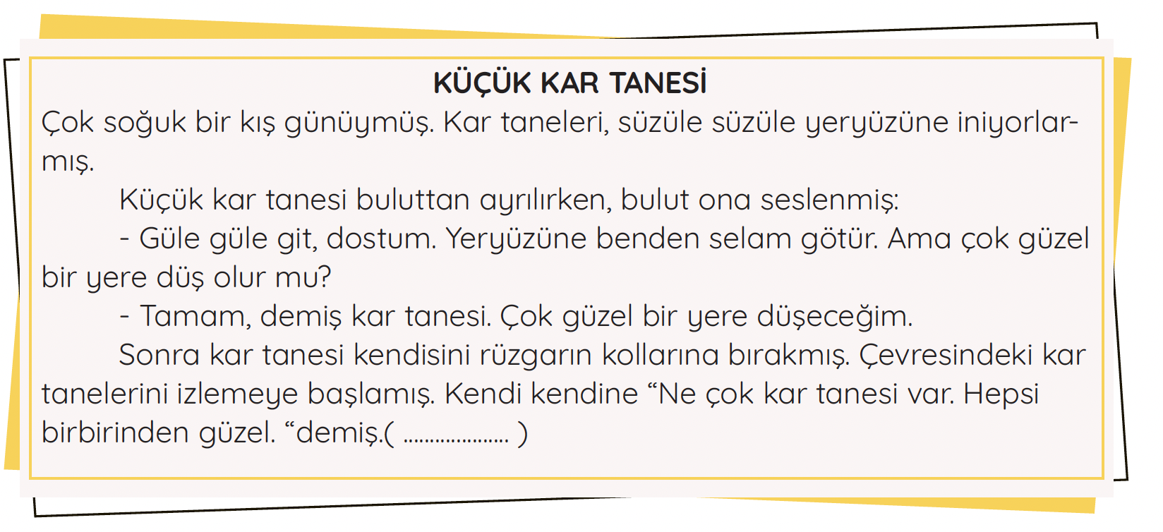 3. Sınıf 29. Hafta Konu Tarama Testi